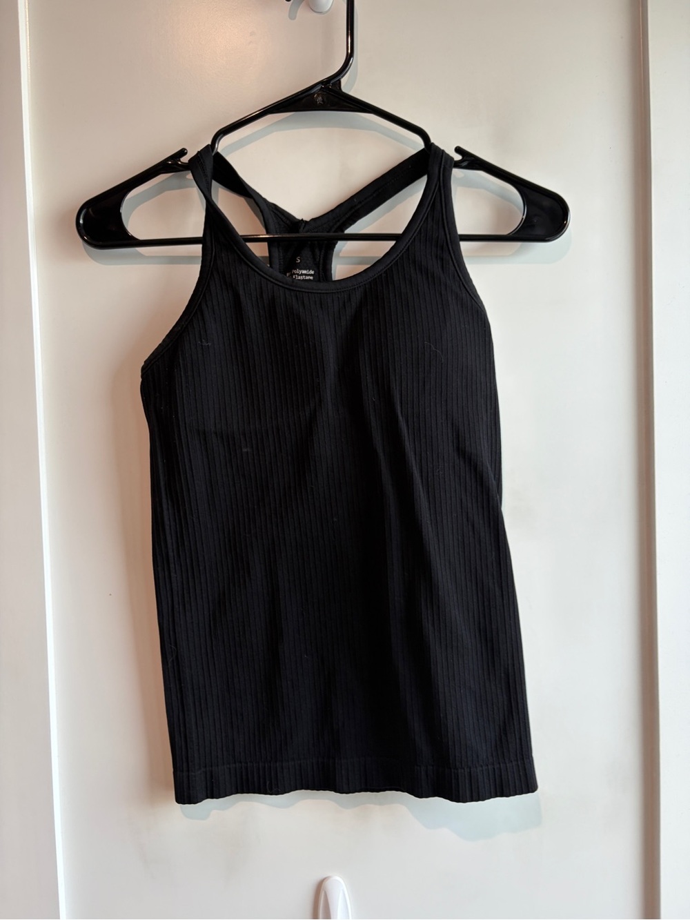 Black Ribbed Crossback Tank Top -  Women's